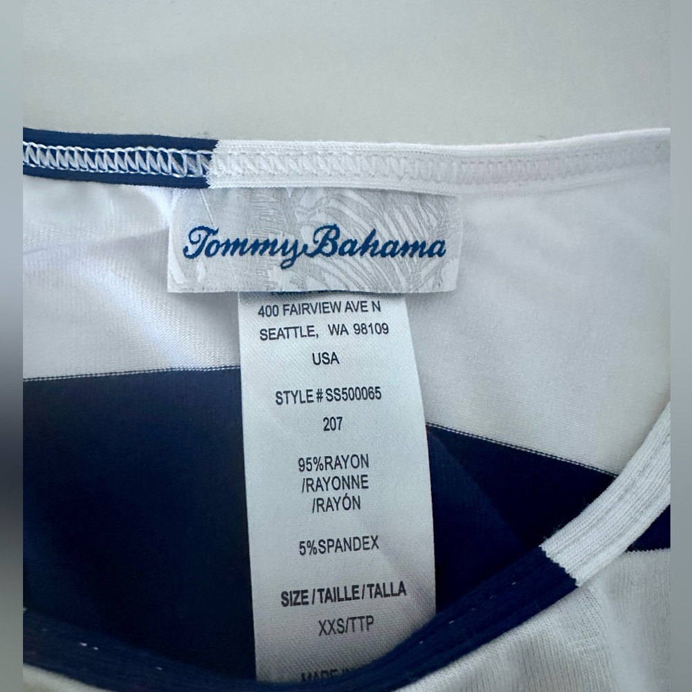 Tommy Bahama Beach Block Stripe Maxi Dress Mare Navy, XXS - Picture 5 of 7
